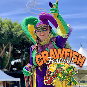 Crawfish Festival Mardi Gras Stilt Walker