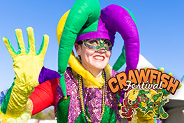 Crawfish Festival Mardi Gras Stilt Walker